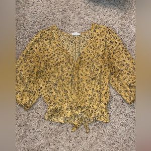 Yellow floral blouse